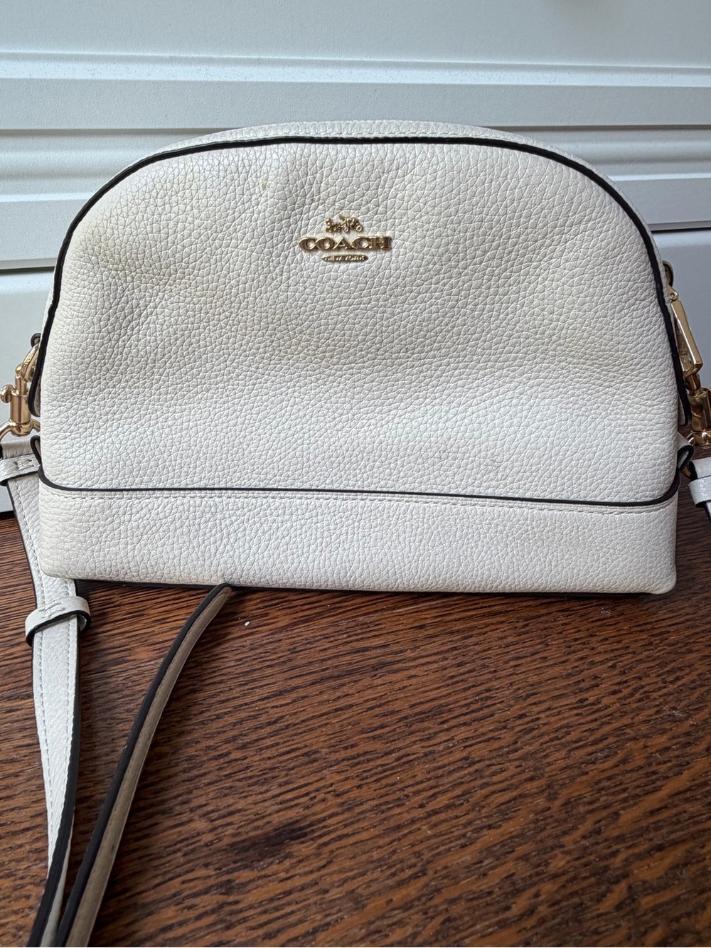 Coach White Leather Dome Crossbody Bag